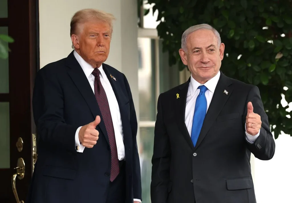 foto-trump-netanyahu-eua-1024x711 Trump e Netanyahu apresentam plano de paz para Gaza em coletiva nos EUA