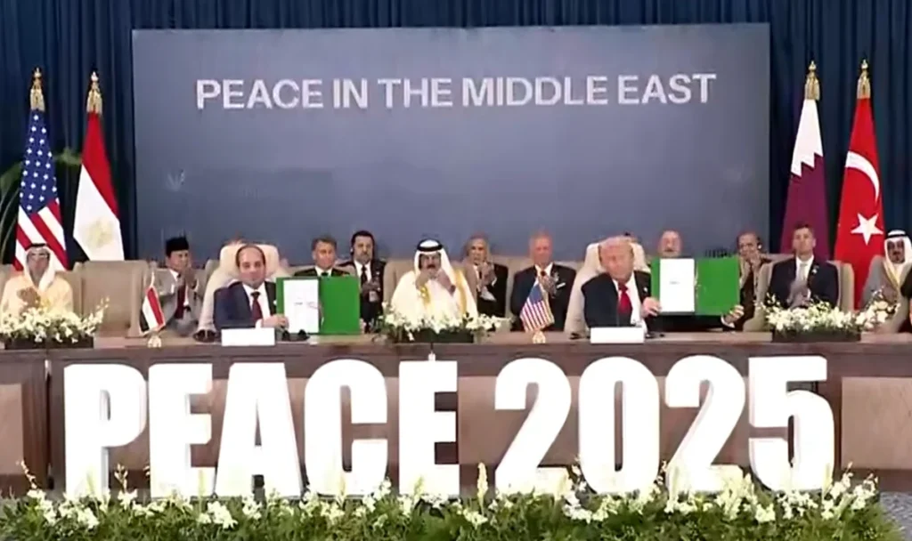 frame-trump-eua-paz-gaza1-1024x608 Líderes mundiais assinam acordo de cessar-fogo em Gaza durante cúpula no Egito